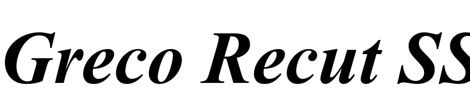 Greco Recut SSi Bold Italic Yazı tipi ücretsiz indir